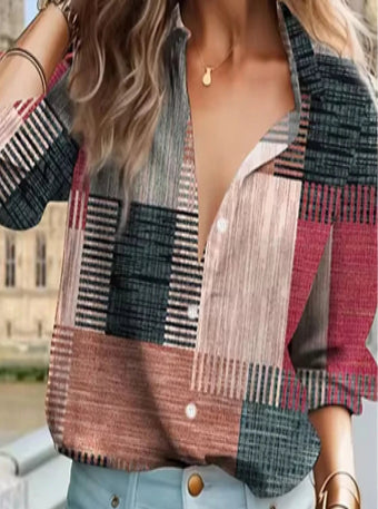 Camisa Feminina Casual com Estampa Xadrez
