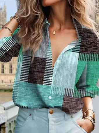 Camisa Feminina Casual com Estampa Xadrez